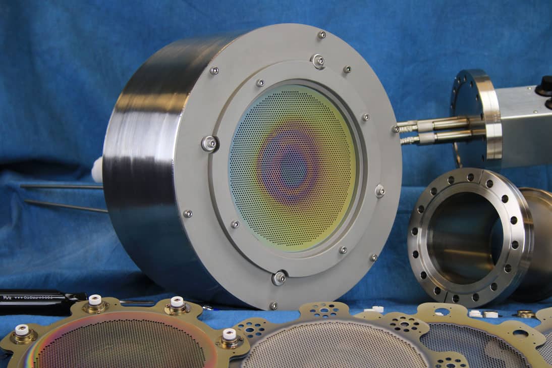 This is an image of a 16 cm ion beam source for high current use.