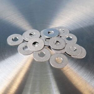 This is an image of 20 stainless steel washers.