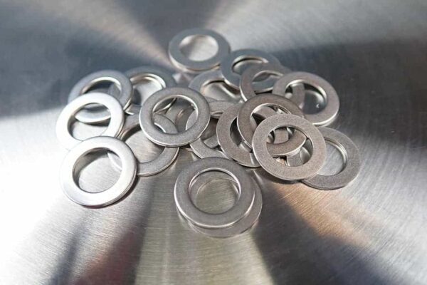 This is an image of 20 stainless steel washers.